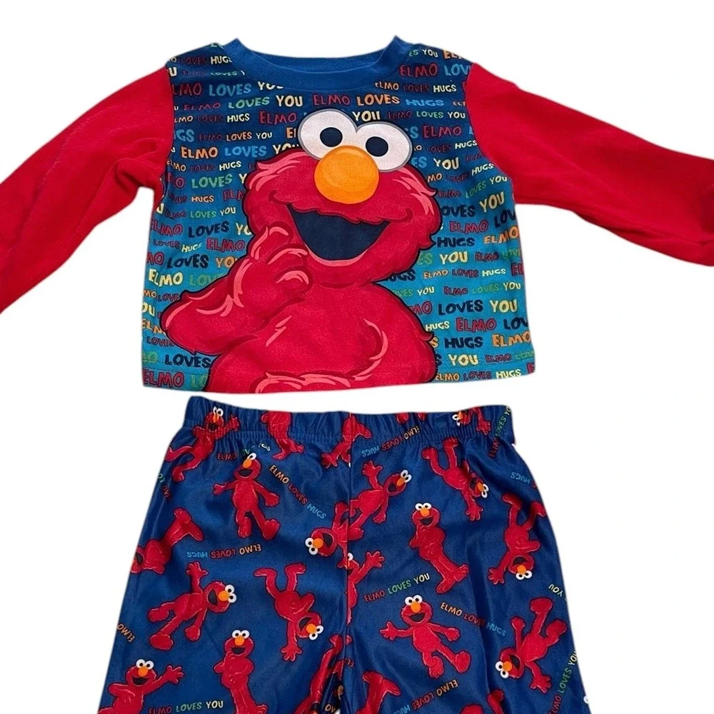 Sesame Street Elmo Loves You Hugs Pajama Set Size 24M Baby Flame Resistant 2011